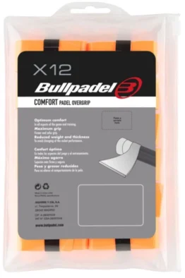 Pack of 12 Bullpadel Comfort Plain Orange Overgrips