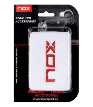 Blister pack of 2 NOX wristbands, white-red