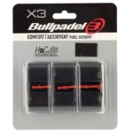 Bullpadel Pack Of 3 Comfort/Absorbent Perforated Black Overgrips